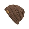 thumbnail image 1 of Thick Slouchy Knit Oversized Beanie Cap Hat Taupe, 1 of 2