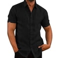 thumbnail image 1 of Camisa de hombre Qarigey de manga corta con botones Negro XXL, 1 of 5