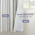 thumbnail image 3 of DriftAway Farmhouse Linen Blend Blackout Curtains for Bedroom Double Layers Striped Printed Linen Curtains Thermal Insulated Rod Pocket Back Tab Treatment for Living Room 2 Panels W52 x L36 Navy, 3 of 5