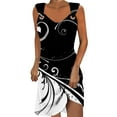 thumbnail image 2 of Fankiway Robe à Bretelles Sans Manches Imprimée Col Rond Décontractée Robes de Plage Grande Taille Robes de Plage pour Femmes, 2 of 5
