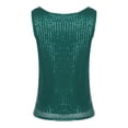 thumbnail image 4 of Yartina Sequin Tops for Women Solid Color Glitter Vest Dressy Tops Evening Party Club Nightclub Green S, 4 of 5