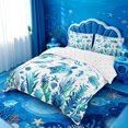 thumbnail image 2 of meiyoeat Watercolor Sea Turtle Bedding For Boys,Ocean Animal Starfish Duvet Cover Full,Reversible,3-Piece,1 Duvet Cover and 2 Pillowcases, 2 of 6