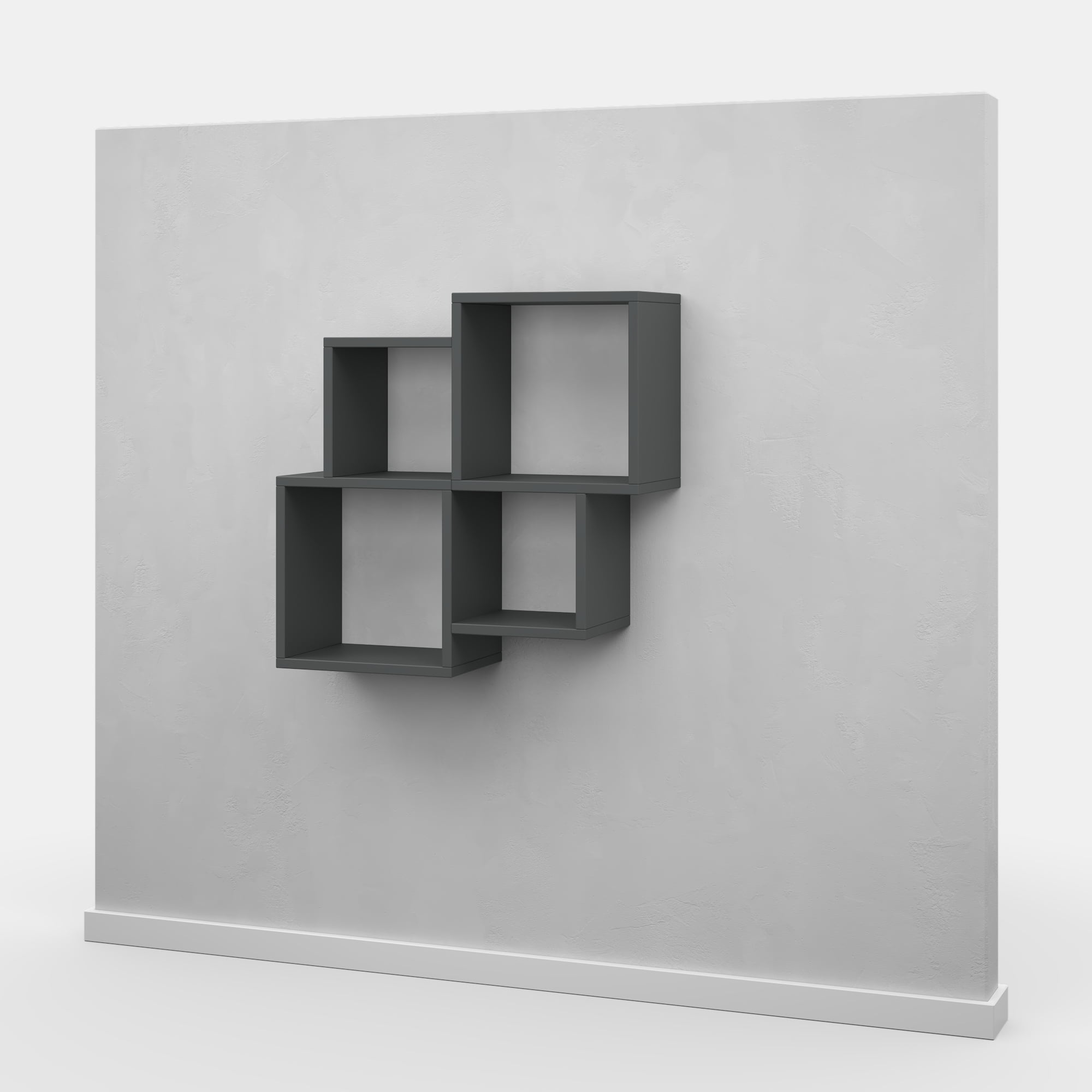 Ada Home Decor Furniture 39.37" 2 Tier Anthracite Watkins Modern Wall Shelf