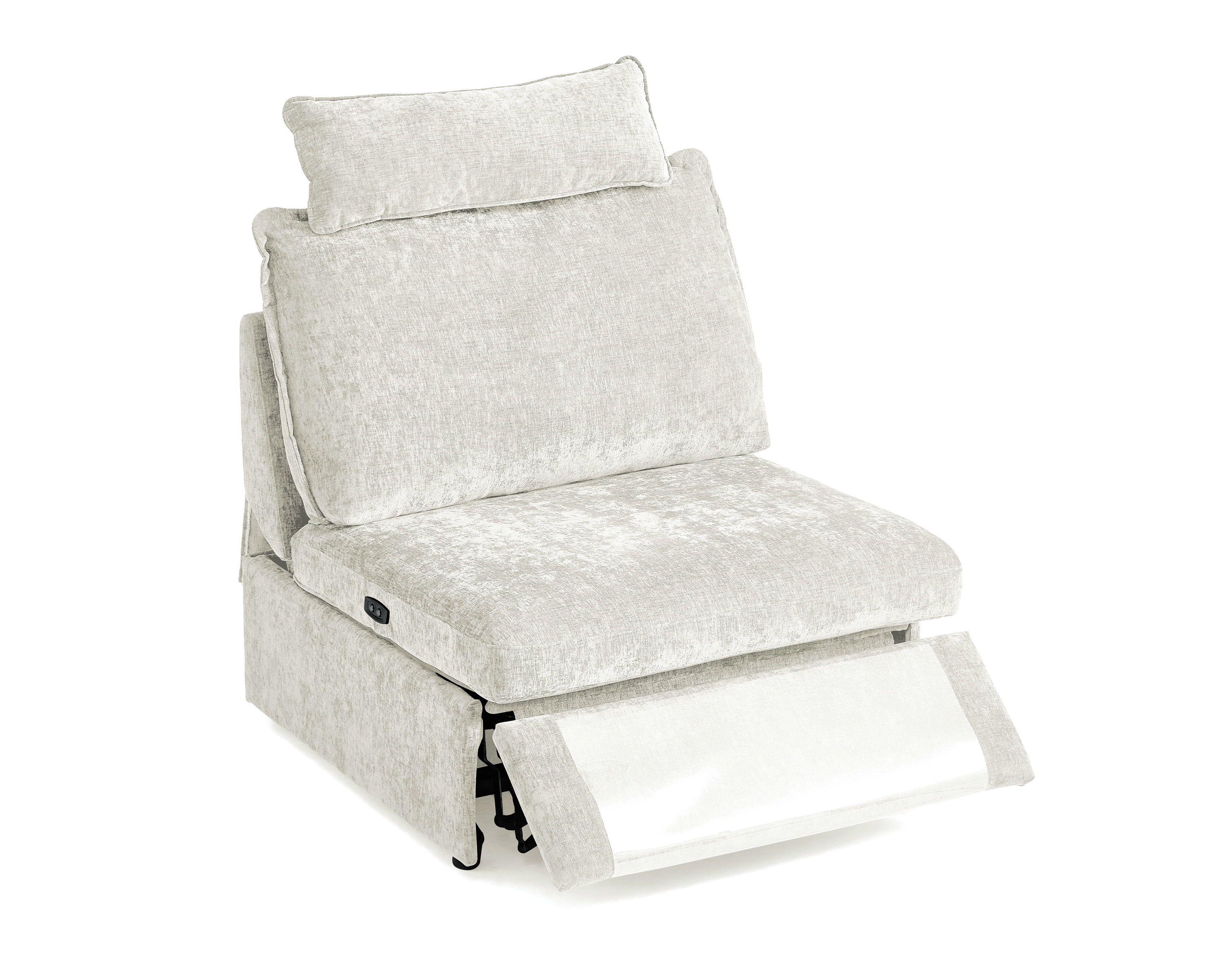 BEDEEP Chenille Power Recliner, White