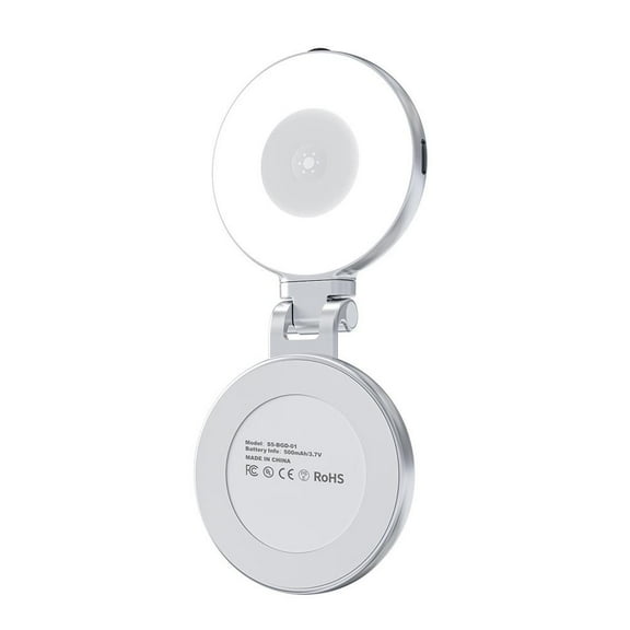 QHUDLV Foldable Magnetic Beauty Light for Phones,3 Color Soft Glow,360 Led Adjustable Magnetic Selfie Light Rechargeable Phones Light with Mirror Selfie Clip,Lights Portable Selfie Lights for Phone