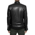 thumbnail image 2 of Men's Genuine Lambskin Leather Jacket Slim fit Biker Motorcycle jacket A073, 2 of 3