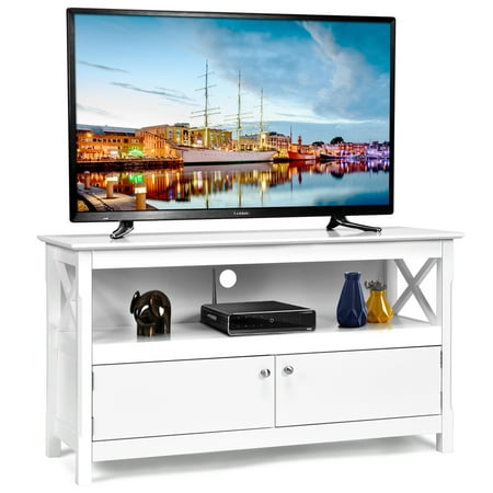 Costway Modern Free Standing Tv Cabinet Wooden Console Media