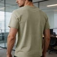 thumbnail image 7 of Ceisia Men's Slub Cotton Short Sleeve Henley T-Shirt With 3 Buttons Khaki S Gift, 7 of 7
