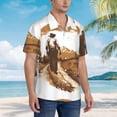 thumbnail image 2 of Lsque Western Cowboy Countryside pattern Hawaiian Shirt for Men, Unisex Summer Beach Casual Short Sleeve Button Down Shirts-Small, 2 of 9
