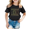 thumbnail image 1 of SXcggal One Mode Enfants T-Shirt Décontracté Imprimé Col Rond Manches Courtes Ample Mignon Confortable Beaux Hauts Filles, 1 of 4