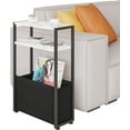 thumbnail image 6 of Thin Side Table, Narrow Side Table with Fabric Basket, Narrow Table for Small Spaces, Thin Bedside Table for Living Room, Bedroom, 6 of 12