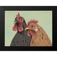 thumbnail image 2 of Reynolds, Jade 14x12 Black Modern Framed Museum Art Print Titled - Four Roosters Brown Chickens, 2 of 5