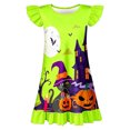 thumbnail image 4 of WhouRiu Girls Halloween Graphic Dresses Sleeveless Flutter Sleeve Crew Neck Dress Kids Comfortable Cute Party Nightgown,5-6 Years, 4 of 4