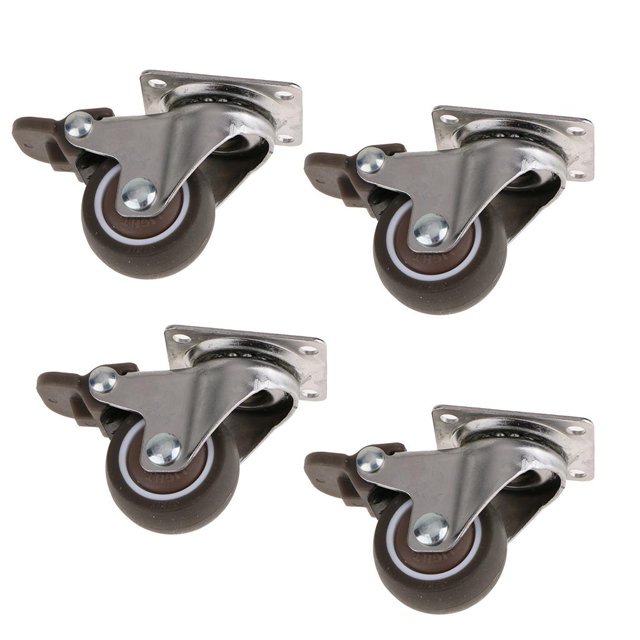 Paquete de 4 ruedas giratorias de goma TPE de 1,5 pulgadas para trabajo con licencia y cojinete DYNWAVEMX Heavy Duty Caster Wheels