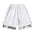 thumbnail image 4 of Vibrex Men's Shorts, Men's Double-layer Trendy Printed Casual Sports Shorts, White_2XL, 4 of 9