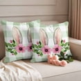 thumbnail image 2 of Sage Green Plaid Outdoor Waterproof Pillow Covers, Easter Decorative Square Throw Pillowcase Sofa Cushion Sham for Patio/Couch/Chair, 24"x24" 2 Pack, 2 of 8