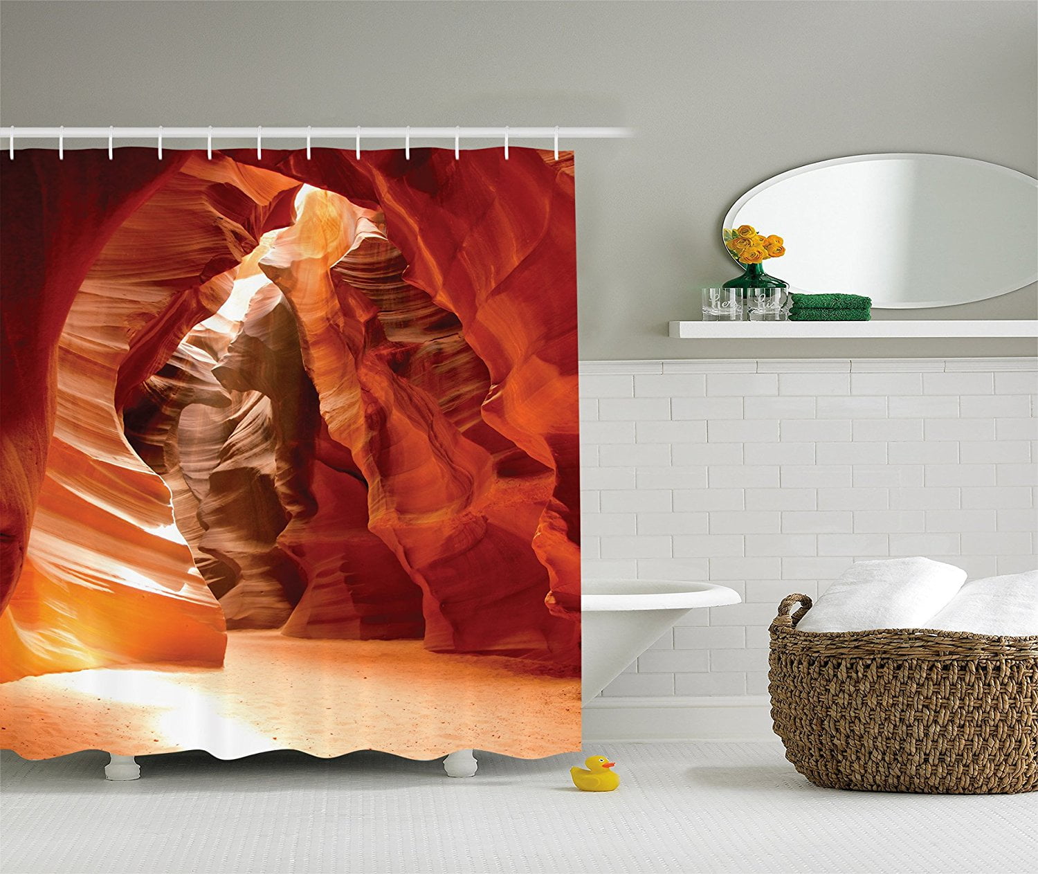 Americana Decor Shower Curtain By Grand Canyon Cave In Colorado Picture Print Polyester Fabric Bathroom Shower Curtain Set With Hooks Beige Brown Red Orange By Ambesonne Ship From Us Walmart Com