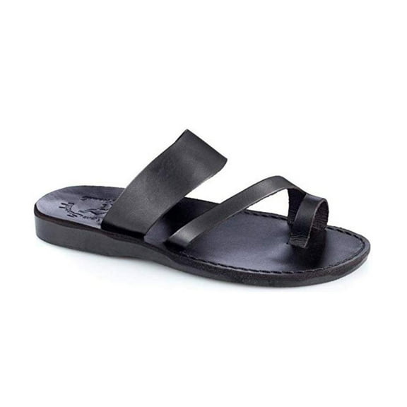 Jerusalem Sandals Men's Zohar Slide Sandal, Black, 42 EU/9 M US