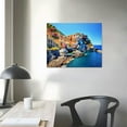 thumbnail image 3 of Nawypu  Modern Canvas Painting Wall Art Cityscape Traditional Port Mediterranean Sea Cinque Terre Italy Coast Landscape Print On Canvas Giclee Artwork for Wall Decor 20x16 inch, 3 of 4