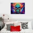 thumbnail image 5 of Autua Skull Psychedelic Digital Art Canvas Wall Decor Print 20x16in, 5 of 6