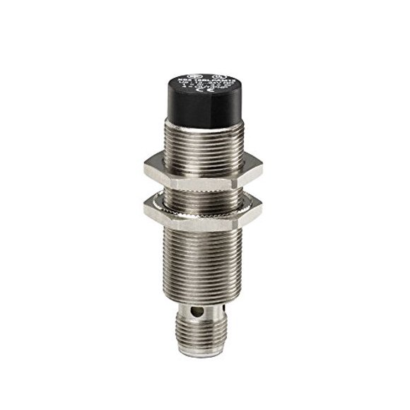Telemecanique XS218BLPAM12 Inductive Proximity Sensor, Flush Mount, Metal 18-mm Barrel, for Light Industry, 3-Wire DC PNP Wiring, PNP Input, NO Output, M12 Micro-Connector