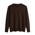 thumbnail image 4 of Sweater 2026 Spring Fall Solid Long Sleeve Seamless Knitted Cardigan Sweater Coffee L, 4 of 4