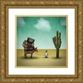 thumbnail image 1 of Noblin, Greg 15x15 Gold Ornate Wood Framed with Double Matting Museum Art Print Titled - Mr. Penguin Goes on Holiday, 1 of 4