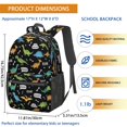 thumbnail image 3 of Black Cartoon Dinosaurs Text Pattern 17" Waterproof Oxford School Backpacks for Teens, S-Shape Padded Straps, for School, Travel, Hiking, Camping, 3 of 5