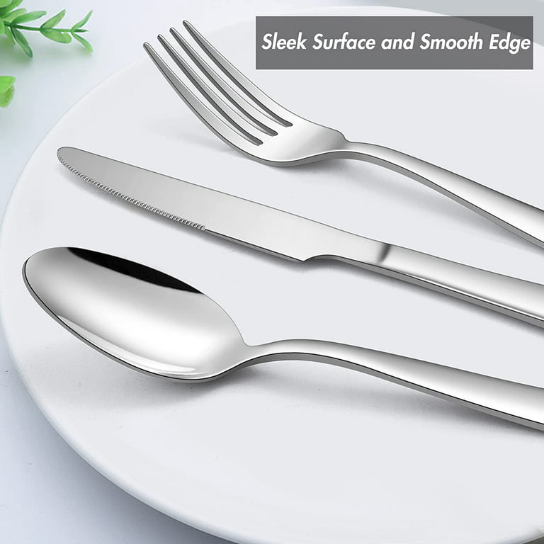68-Piece Silverware Set with Serving Utensils, EWFEN Heavy Duty Stainless  Steel Flatware Set for 12, Food-Grade Tableware Cutlery Include