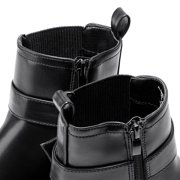 HARVEST LAND Women Chelsea Boots Fashion Low Heel Buckle Ankle Boots for Female Fall Winter