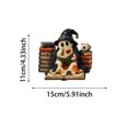 thumbnail image 2 of Ailezt Halloween Decor Halloween Flat Wooden Ornament Reading Tabletop Book‑Loving Figurine With Stand For Shelf Mantel Party Decoration, 2 of 4