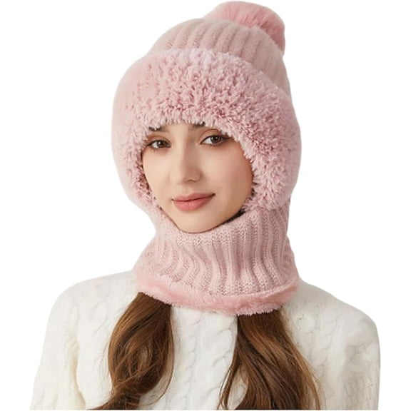 3 in 1 Beanie Hat with Scarf and Mask with Soft Fleece Lining, Machine Washable Warm Beanie and Face Mask Set for Cold Weather