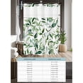 thumbnail image 6 of No Hook Shower Curtain with Snap in Liner,Spring Watercolor Eucalyptus Leaf Waterproof Bath Curtain Double Layers with See Through Top Window,Farm Ombre Green Leaves Hotel Shower Curtains 36x72in, 6 of 9