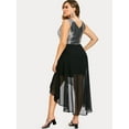 thumbnail image 3 of Rosegal Women's Plus Size Sequins High Low Maxi Party Dress, 3 of 4