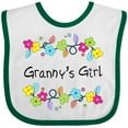 thumbnail image 3 of Inktastic Grannys Girl Bright Flowers Girls Baby Bib, 3 of 4