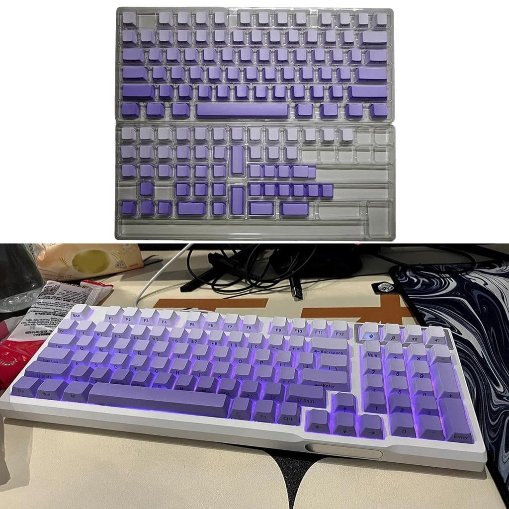 Dye Sublimation Keycaps Letter Top/Side Engraveds Gradients Color Keycaps 125Keys for Mechanical Keyboards