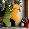 thumbnail image 5 of Green Christmas Stocking, 19.7-Inch Blank Polyester Velvet Hanging Decor for Holiday Parties, Walls and Offices, 5 of 5