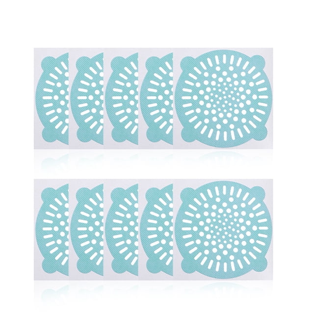 Cateissary 10 Uds. Recogedor de pelo, pegatina antiobstrucciones para drenaje de suelo, fregadero de residuos, tapón no tejido, filtro de papel, Organizadores de utensilios de cocina Verde
