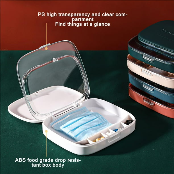 Pastillero De Doble Capa, Caja De Almacenamiento Higiénica - Technical View