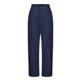 thumbnail image 5 of Yubnlvae Y2K Cargo Pants Women - Streetwear High Waist Wide Leg Trousers with 6 Pockets, Baggy Military Style Joggers for Casual Fashion (Navy | S), 5 of 6