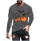 thumbnail image 1 of Blusas y camisas de manga larga y cuello redondo para hombre, estilo casual, estampado, cuello redondo, camiseta larga, manga corta, licra., 1 of 2
