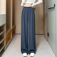 thumbnail image 2 of iHPH7 Trousers Pants for Women Gaucho Pants for Women Straight Leg Pants Women Lounge Pants Women Wide Leg Pants Woman Palazzo Pants for Women Loose Pants for Women Navy 3XL, 2 of 4