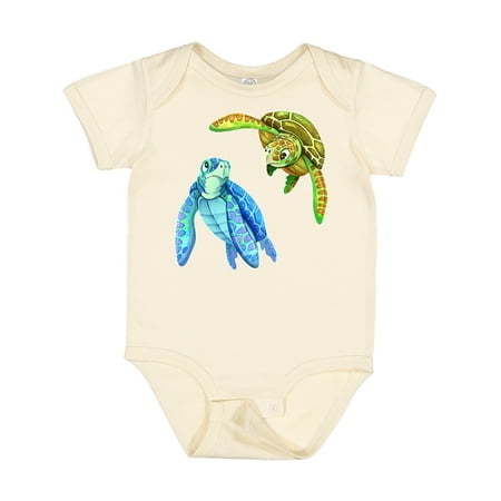 

Inktastic Sea Turtles Swimming Together Gift Baby Boy or Baby Girl Bodysuit