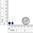 thumbnail image 2 of Gem Stone King 925 Sterling Silver Blue Created Sapphire and White Moissanite French Wire Dangle Earrings for Women (2.20 Cttw, Gemstone September Birthstone, Heart Shape 8MM), 2 of 3
