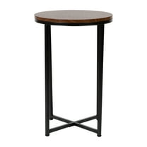 Flash Furniture Hampstead Contemporary End Table, Walnut/Matte Black