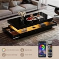 thumbnail image 3 of BaPiPro LED Coffee Table with 2 Storage Drawers, Modern Center Table with USB Charging & Smart Control for Living Room, 39" Black, 3 of 9