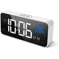 thumbnail image 1 of White Digital Alarm Clock With Large Led Temperature Display, Portable Mirror Alarm With Dual Sleep Time Alarm 4-level Adjustable Brightness Dimmer 10, 1 of 1