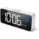 thumbnail image 1 of White Digital Alarm Clock With Large Led Temperature Display, Portable Mirror Alarm With Dual Sleep Time Alarm 4-level Adjustable Brightness Dimmer 10, 1 of 1