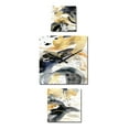 thumbnail image 2 of Designart "Pastel Abstract with Spots of Blue, Black, and Gold III" Fractals Oversized Wall Clock - Set Of 3 - Multipanel Clock For Living Room Décor - Large Contemporary Wall Clock, 2 of 6