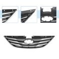 thumbnail image 4 of Front Upper Hood Bumper Grille Grill for Hyundai Sonata 2013 1 Pcs Black Silver Tone, 4 of 6